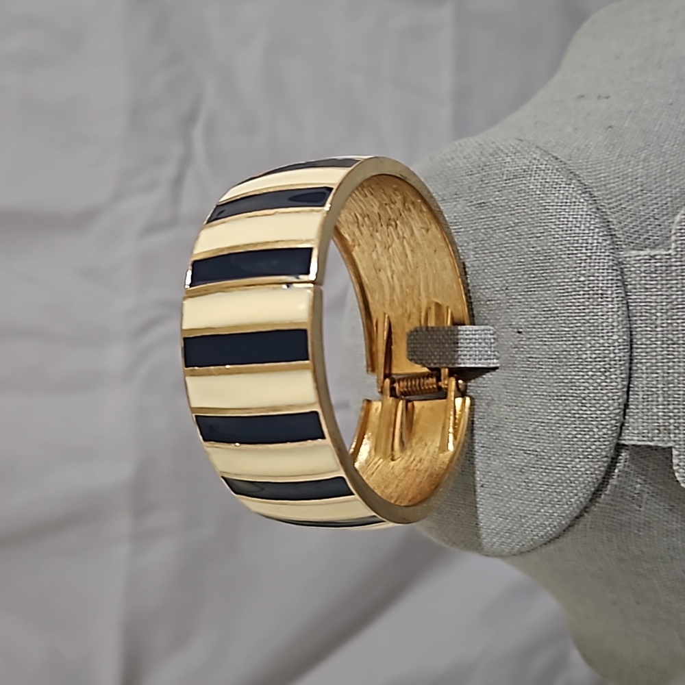 Navy and Gold Cuff Bracelet